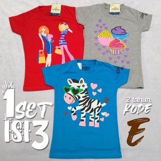 (100Rb) Get 1 Set = 3 piezas camiseta oblonga niñas tamaño 2-10t TEE niña camiseta para niñas (2)
