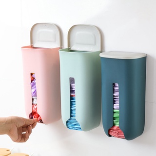 dispensador de bolsas de plástico montado en la pared de comestibles bolsa de basura organizador para la cocina del hogar (1)