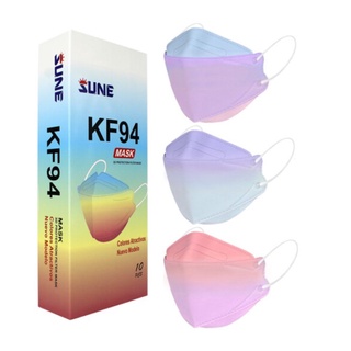 Paquete de 10 pz cubrebocas KF94 bicolor 4 capas variedad de colores