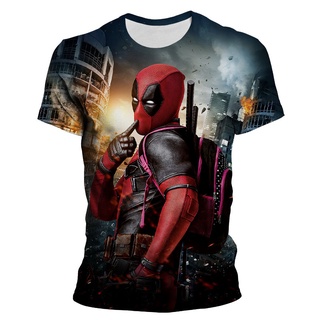 New Disney Marvel Deadpool 3D Printed T-shirt Men's Anime Shirt Handsome Summer Trend Loose Casual Short Sleeves Clothes