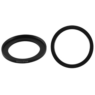 1 pieza 52 mm-67 mm cámara de repuesto filtro de lente de paso hacia arriba adaptador de anillo y 1 pieza 67 mm-58 mm adaptador de anillo de paso abajo negro