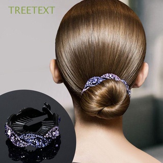 TREETEXT moda garras de pelo accesorios para el cabello Headwear horquilla mujeres diamantes de imitación niñas pasadores hojas forma/Multicolor