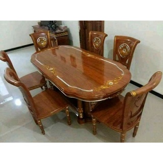 Mesa de comedor/silla de comedor/juego de 6 sillas/mesa de comedor tallada ovalada
