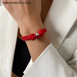 [hanzhenhai123] Pulseras de cadena roja para protección de buena suerte amuleto para el éxito hecho a mano cuerda [MY]