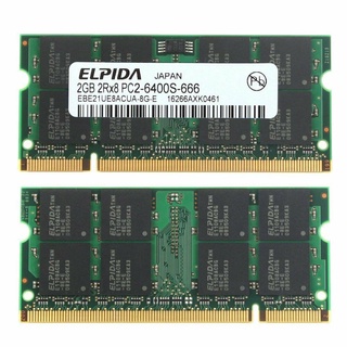 Elpida 4GB (2PCS 2GB) 2RX8 DDR2-800 800MHz PC2-6400s 200pin memoria RAM para portátil