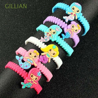 GILLIAN 10Pcs/lot Decoration Rubber Birthday Party Party Supplies Colorful Mermaid Bracelet Baby Shower Bangle for Kids Favors/Multicolor