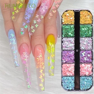 HUMBERTO DIY decoración de uñas para mujeres niñas copos lentejuelas uñas lentejuelas copos brillantes rebanadas 3D Glitter mariposa cromo holográfico manicura