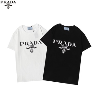 Original Prada T-shirts 2021 Summer new Men's high quality letter printing fashion and generous cotton short-sleeved T-shirt