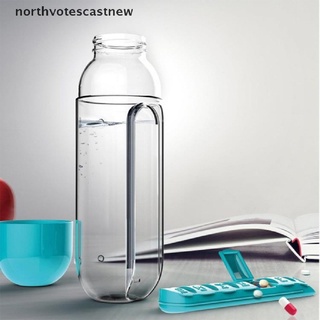 Northvotescastnew Sports Plastic Water Bottle Combine Daily Pill Boxes Organizer Drinking Cup NVCN (4)