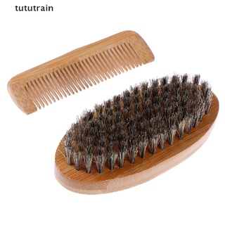 Tututrain Mustache Care Wood Beard Comb Facial Shaving Boar Bristle Brush Beard Grooming MX