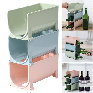 Refrigerador en forma de U puede apilar vino estante cervezas bebidas puede almacenamiento estante para el hogar nevera organizador