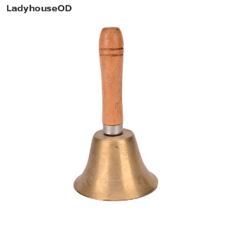 LadyhouseOD Solid Brass Wooden Handle School Reception Dinner Wood Shop Hotel Hand Bell Hot Sell