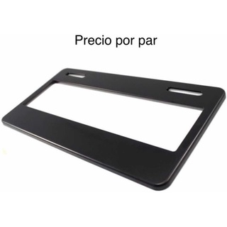 Portaplacas Personalizable Jgo De 2 Negro Liso (1)
