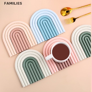 Familias. Posavasos de silicona extraíbles arco iris almohadillas de aislamiento alfombrilla antideslizante