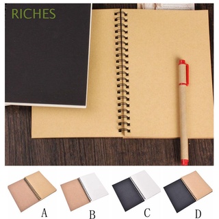 RICHES School Supplies Sketchbook Blank Paper Art Paper Notebook Drawing Lettering Supplies Painting Drawing Sketch Kids Gift Retro Coil Crafts