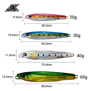 JK New Product RT Raptor Jig 20g 30g 40g 60g Jigging Lures Metal Slow Sinkers Hard Bait Kevlar Line Fish Hooks (3)