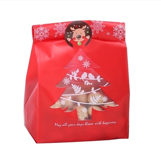50 bolsas de regalo para árbol de navidad, diseño de copos de nieve, para hornear dulces, decoración de navidad (6)