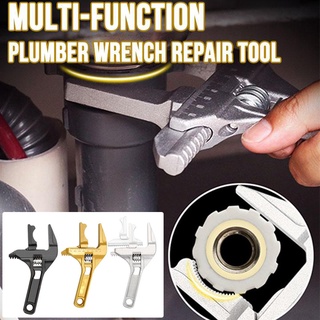 Multi-Function Plumber Wrench Repair Tool Adjustable Wrench Short Shank Large Opening Bathroom Spanner Wrench