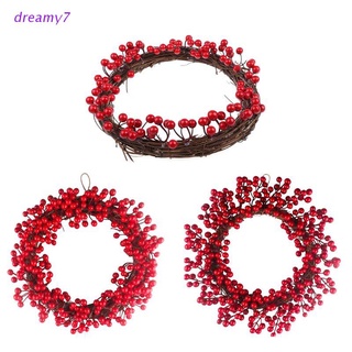 dreamy7 selva fiesta baya decoración corona fruta roja guirnalda de pared puerta colgante adorno de navidad decoraciones de boda