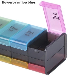 floweroverflowblue 7 días organizador de pastillas de doble cara píldora caja extra grande píldora caso para viajar ffb (4)