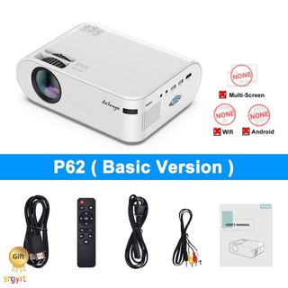 Salange P62 Mini Projector 4000 Lumens, 1920*1080P Supported LED Video Beamer For Mobile Phone Mirroring Android optional srgyrt