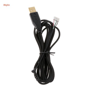 Mojito chapado en oro Durable Nylon trenzado línea USB ratón Cable de repuesto para Razer Naga 2014 ratón