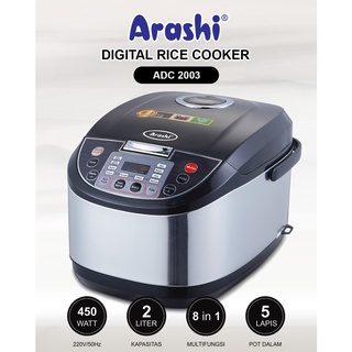 Arashi versátil arroz 8 en 1/ARASHI ADC 2003 multifuncional Digital arrocera