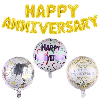 18inch Happy Anniversary Foil Balloons Birthday Party Decor Pineapple Helium Balloons Wedding Anniversary Party Supplies