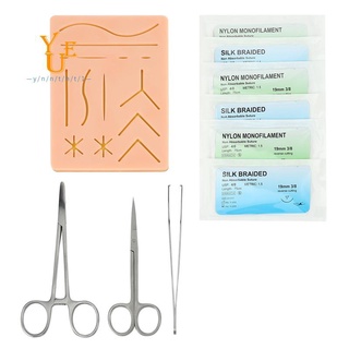 Kit de entrenamiento de sutura, piel operar sutura práctica el entrenamiento almohadilla tijeras Kit de herramientas equipo de enseñanza