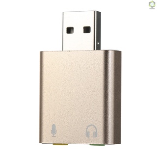 Una Tarjeta De Sonido Externa USB 7.1 A 3,5 Mm Auriculares Adaptador De Micrófono Estéreo Sin Conductor Para PC Portátil