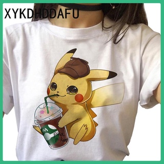 Enfócate en dar regalos Pokemon Camiseta De Las Mujeres Pikachu De Dibujos Animados Anime Divertida Harajuku Vintage Streetwear Ropa Tee Casual Gótico T-shirt Mujer