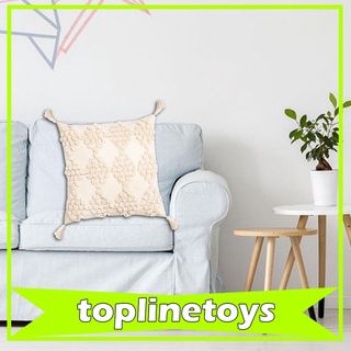 [toplinetoys] fundas de almohada boho con borlas, fundas decorativas de almohada tejida bohemio tejidas para sofá sofá