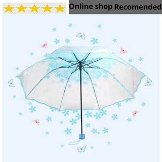 Japonés flor de cerezo transparente paraguas plegable