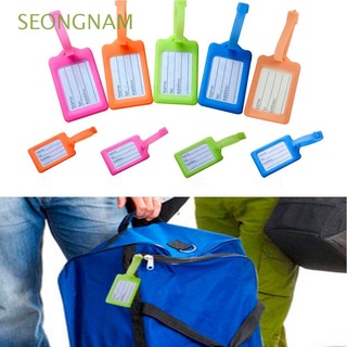 SEONGNAM Plastic Luggage Contact Suitcase Baggage Card Travel Fashion Holder Style Square 5 Pcs Tag/Multicolor