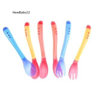 (Hotsale) cuchara y tenedor de silicona con detección de temperatura para bebés/cubiertos de alimentación {bigsale} (4)