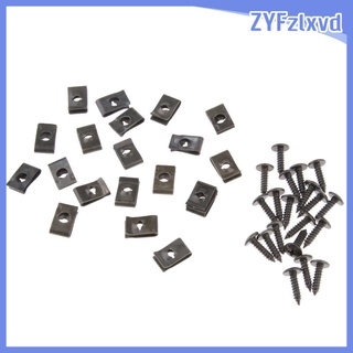 20x Motorcycle Scooter ATV Metal Fastening Rivet Holder Screws And Clips