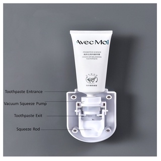 ✦EZGO✦Exprimidor de pasta de dientes montado en la pared / dispensador automático de pasta de dientes / soporte para cepillo de dientes⁎⁎⁎HOT!!⁎⁎⁎ (8)