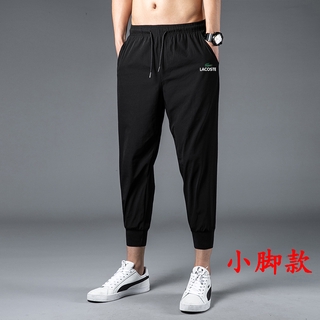 LACOSTE 【Spot Goods】Korean Style Spring Autumn Fashion All-match Sports Pants Casual Trend Simple Nine-point Pants (6)