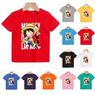 One Piece Luffy 8 Colors Boys Pure Cotton Short Sleeve Fashion Tshirt (Wholesale available)