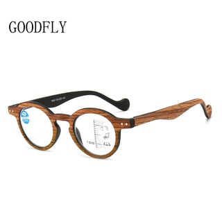 2021 grano de madera progresiva multifocal gafas de lectura hombres mujeres anti azul luz gafas retro vintage presbiópica gafas redondas