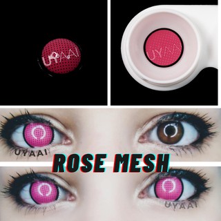 UYAAI 2 unids/par de malla serie lentes de contacto de color Cosplay cosméticos para ojos contacto rojo blanco lentes Anime Lentillas Rojas Cosplay rosa malla