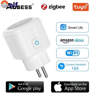 Tuya Zigbee EU Smart socket plug Home control Remoto Inalámbrico app monitor De Alimentación Para Google Alexa ELF