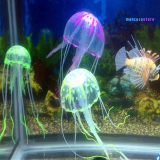 [Mancocostore] Aquarium Glowing Artificial Jellyfish Silicone Fish Tank Submarines Ornament