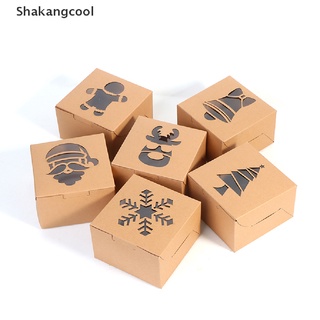 [skc] 8 cajas de regalo de galletas de papel kraft de navidad, caja de caramelos, bolsas de embalaje de alimentos, shakangcool