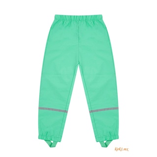 ZHY-Kids pantalones a prueba de lluvia, cintura elástica alta pantalones largos de tobillo (3)