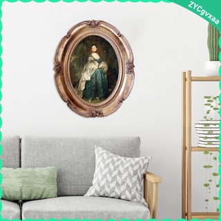 marco de fotos ovalado barroco vintage antiguo de la pared de la pared de resina decoración adornada textura marco de imagen para decoración del hogar