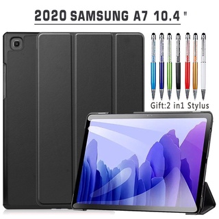 Funda con tapa delgada para Samsung Galaxy Tab A7 10.4 T500 T505 2020 para Samsung A7 10.4 pulgadas SM-T507 soporte magnético de piel sintética