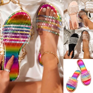 Las señoras de verano Casual plano Retro zapatillas de cristal zapatos sandalias Casual sandalias de las mujeres de playa chanclas Jelly zapatos