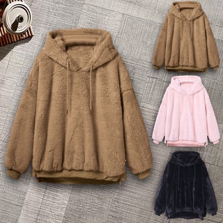 Sudadera con capucha De Manga larga/abrigo De lana para mujer