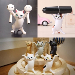 AirPods titular de la pluma titular bailando gato gato decoración lindo juguete decoración de escritorio decoración de oficina